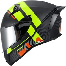 Sway Sw 869 Strıp Full Face Motosiklet Kaskı - Sarı Siyah