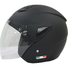 Sway Kask SW-733 Mat Siyah Şeffaf Camlı