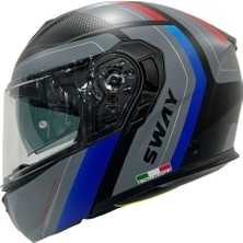 Sway Xbyc 917 Kore Full Face Çene Açılır Motosiklet Kaskı L Beden Black Blue