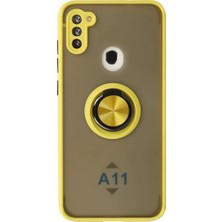 Sb Shopping Newface Galaxy A11 Kılıf Montreal Yüzüklü Silikon Kapak - Sarı