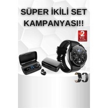 Nevamel Kablosuz Bluetooth Kulaklık ve Kordon Hediyeli Akıllı Saat Nabız Ölçer Uzun Pil Ömrü