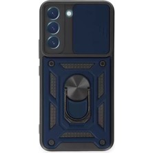 Derin Stok Newface Galaxy S23 Kılıf Pars Lens Yüzüklü Silikon - Lacivert