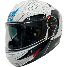 Sway Xbyc 917 Fusıon Full Face Çene Açılır Motosiklet Kaskı White Black