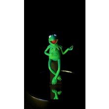 Arez Figür Kermit The Frog Figür 15 cm El Boyama Koleksiyonluk Dekoratif 3D Baskı