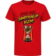 Efendioğlu Design Kısa Kollu 2026 Şampiyonluk Bizim Baskılı Çocuk T-Shirt