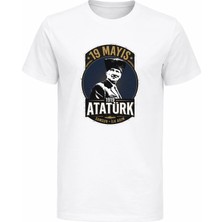 Efendioğlu Design Kısa Kollu Samsun Ilk Adım Yuvarlak Baskılı 19 Mayıs Atatürk Baskılı Pamuklu Çocuk T-Shirt