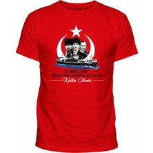 Efendioğlu Design Kısa Kollu Bandırma Gemisi ve Atatürk 19 Mayıs 1919 Baskılı Pamuklu Çocuk T-Shirt