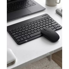 Hobilinka Kablosuz Bluetooth Klavye Mouse Seti Wireless Sessiz Ince Tasarım Çoklu Uyumlu