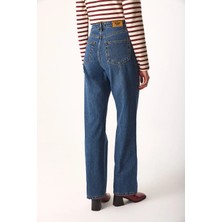 Vena Kadın Wanda Dark Blue Wide Leg Jean Pantolon %100 Pamuk - Dark Blue