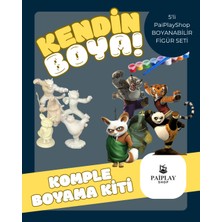 Paiplayshop Kungfu Panda 5'li Figür - Boyama Seti ve Kungfu Panda 5'li Figür Set