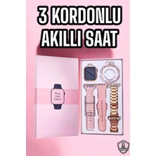 Pileli Store Akıllı Saat Amoled Ekran 3 Kordonlu Aksesuar Hediyeli Sesli Görüşme