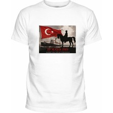 Efendioğlu Design Kare Fotoğraf Görseli Atatürk ve 19 Mayıs 1919 Baskılı T-Shirt