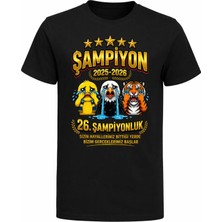 Efendioğlu Design Ağlayan Kuş Kartal Kaplan Şampiyon 2026 Baskılı Pamuklu T-Shirt