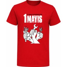 Efendioğlu Design 3 Yumruk 1 Mayıs Işçi Emekçi Bayramı Dayanışma Günü Baskılı Pamuklu T-Shirt