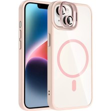 Sb Shopping Iphone 15 Remim Lensli Magsafe Standlı Kapak - Pembe