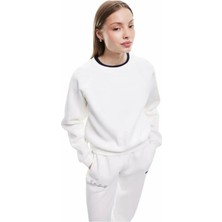 Koton Üç Iplik Şardonlu Dikiş Detaylı Bisiklet Yaka Oversize Sweatshirt