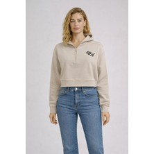 Vena Kadın Leona Nakış Detaylı Sweatshirt %100 Pamuk - Gri
