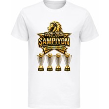 Efendioğlu Design 2025-2026 Büyük Yıldız Adanmış Hayatların Umudu Baskılı 5 Yıldız Genç Beyaz T-Shirt