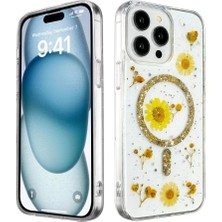 Sb Shopping Newface Iphone 14 Kılıf Daisy Simli Magsafe Kapak - Gold