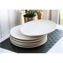 Gönül Porselen 6'lı Beyaz Gold G2806 Servis Tabağı 26 cm Şık Desenli ve Dayanıklı