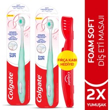 Colgate Foamsoft Yumuşak Diş Fırçası x2 Diş Eti Masajı ve Hediye Diş Fırça Kabı ile Temizleyici