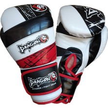 Dragon Beyaz Boks Eldiveni 14 oz Muay Thai ve Kick Boks İçin PVC Suni Deri Malzeme ile