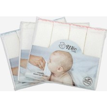 Wee Baby 4 Bebek Ağız Mendili %100 Organik Beyaz Renk Standart Beden ile Üretilmiştir