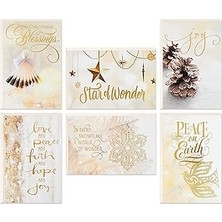 Uravas Store Hallmark Kutulu Dini Noel Kartları Çeşitleri, Noel Kutsamaları (6 Tasarım, Zarflı 24 Kart)
