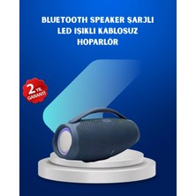 Uravas Store Mey Ithalat® Ipx5 Su Geçirmez Taşınabilir Bluetooth Hoparlör Renkli Işıklı