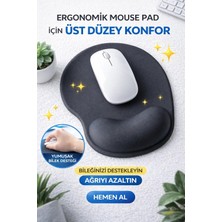 Tiger Track Siyah Bilek Destekli Ergonomik - Kaymaz Taban Mouse Pad