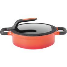 Berghoff Gem Stay Cool 26 cm Basık Tencere Granit Kaplama Kırmızı Renkli Şık Tasarım