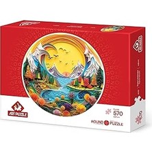 Uravas Store Art Puzzle Kağıttan Manzara 570 Parça Round Puzzle