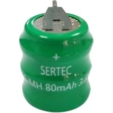 Uravas Store Sertec - 3.6V 3S1P 80 Mah 2 Pin Nı-Mh Buton Pil