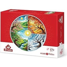 Uravas Store Art Puzzle Dört Mevsim Çarkı 570 Parça Round Puzzle