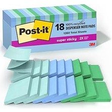 Uravas Store Post-It Süper YAPIŞKAN%100 Geri Dönüştürülmüş Açılır Notlar, Oasis Koleksiyonu, 3 Inç x 3 Inç, 70 Y