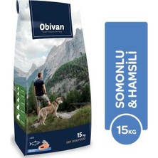 Obivan 15 kg Somonlu & Hamsili Köpek Maması Yetişkin Köpekler İçin Özel Protein Kaynağı