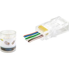 Renas Store Cat6 Ez RJ45 Konnektör - 100 Adet Şeffaf / Özel Plastik Kutulu ND2407