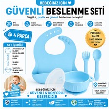 Jojobebek Silikon Beslenme Seti Silikon Vakumlu Kapaklı Mama Kase , Silikon Önlük, Silikon Kaşık