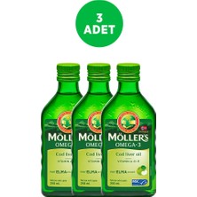 Möller's Omega 3 Doğal Elma Aromalı Balık Yağı Şurubu 250 ml 3 Adet