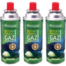 Orcamp 3'lü Set 227 gr Gaz Kartuşu Tüp Orgaz KTS227 Hafif Taşıma Özelliği ile Kamp İçin Uygun