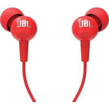 JBL Mikrofonlu Kulakiçi Kulaklık C100SIURED Kırmızı Kablolu Stereo Müzik ve Telefon İçin