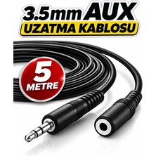 Derwell 5 Metre 3.5mm Erkek Kadın Ses Kulaklık Uzatma Kablosu Telefon Tablet Ses Aux Adaptör 5mt Jak Kablosu Ses Uzatma Ara Kablo