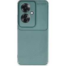 Renas Store Reno 11F Kılıf Auto Focus Karbon Kapak - Koyu Yeşil