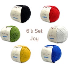 Sensy Premium 6 Adet 50GR Baby Soft Cotton Orijeans Amigurumi ve Punch Ipi Joy