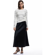 Koton Standart Bel Regular Fit Saten Midi Etek
