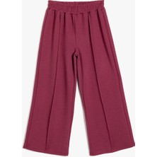 Koton Bol Paça Pantolon Kız Çocuk Beli Lastikli Viskon Karışımlı Günlük Stil 6 - 7 Yaş