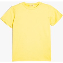 Koton Basic Tişört Kısa Kollu Sarı Pamuklu Erkek Çocuk Günlük Stil Regular Fit