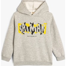 Koton Batman Kapşonlu Uzun Kollu Sweatshirt Kız Çocuk İçin Şardonlu Orta Kalınlık