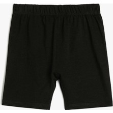 Koton Basic Kısa Tayt Dokulu Beli Lastikli Pamuklu