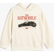 Koton 5WKB10433TK 010 Ekru Erkek Çocuk Jersey Sweatshirt Kapüşonlu Tasarım 11-12 Yaş İçin Cepsiz